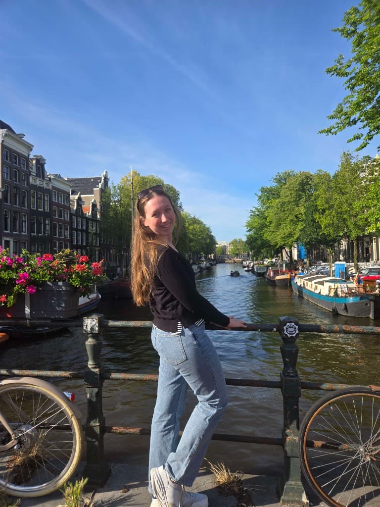 On a canal bridge in the Netherlands