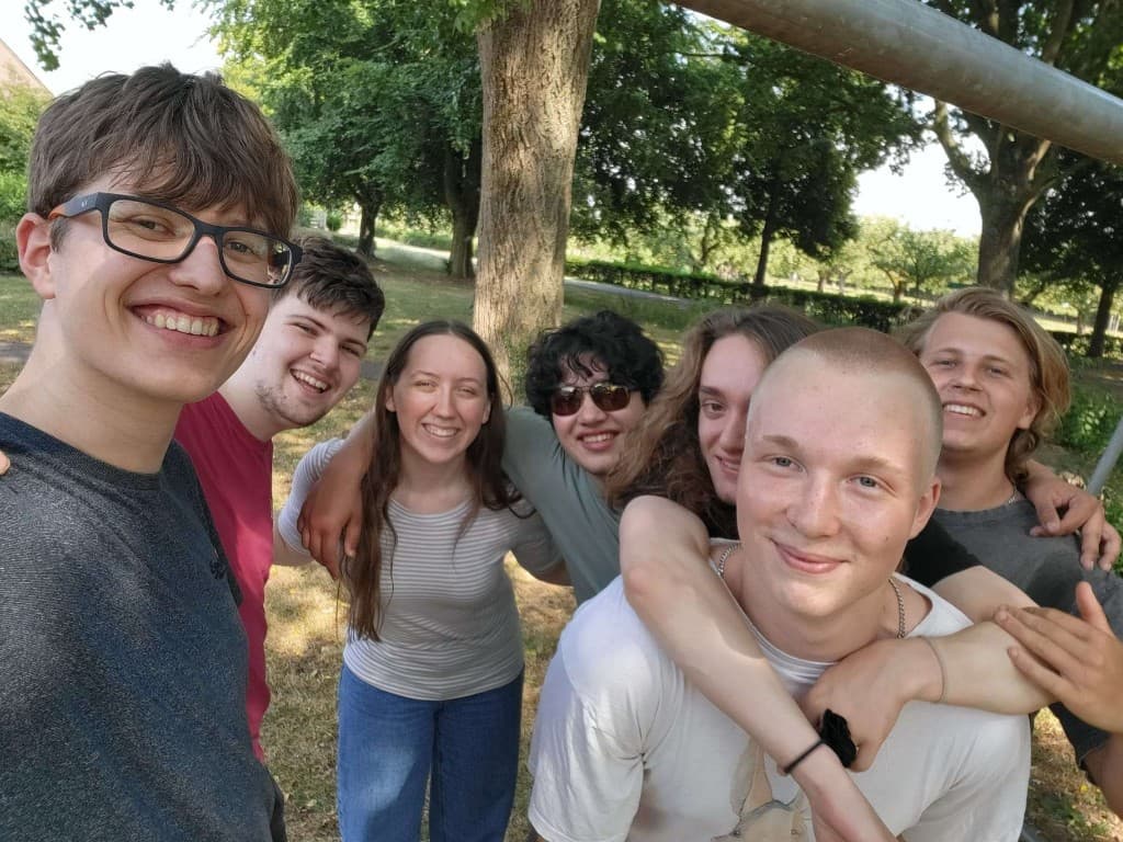 Group of friends together outdoors